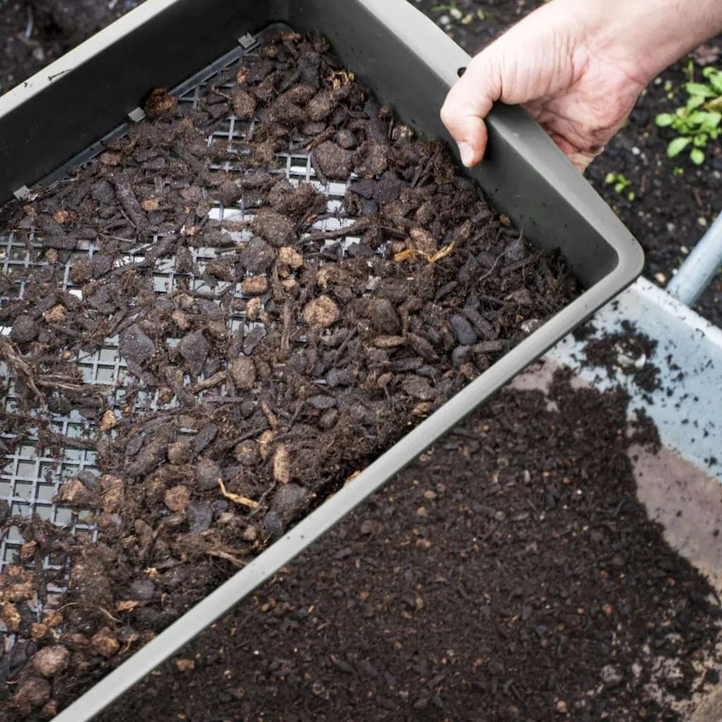 Gartensieb 2 in 1, anpassbar groß