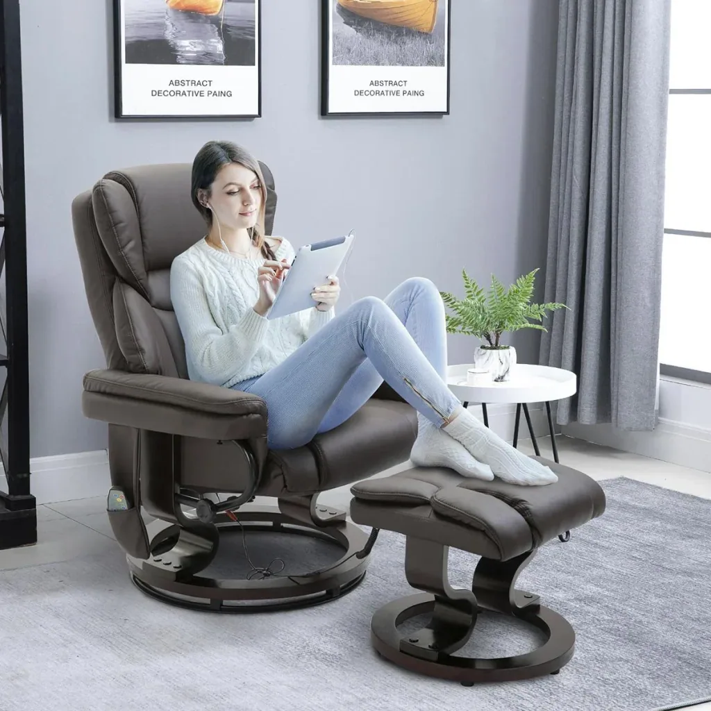 Massagesessel mit Fußhocker Heizfunktion