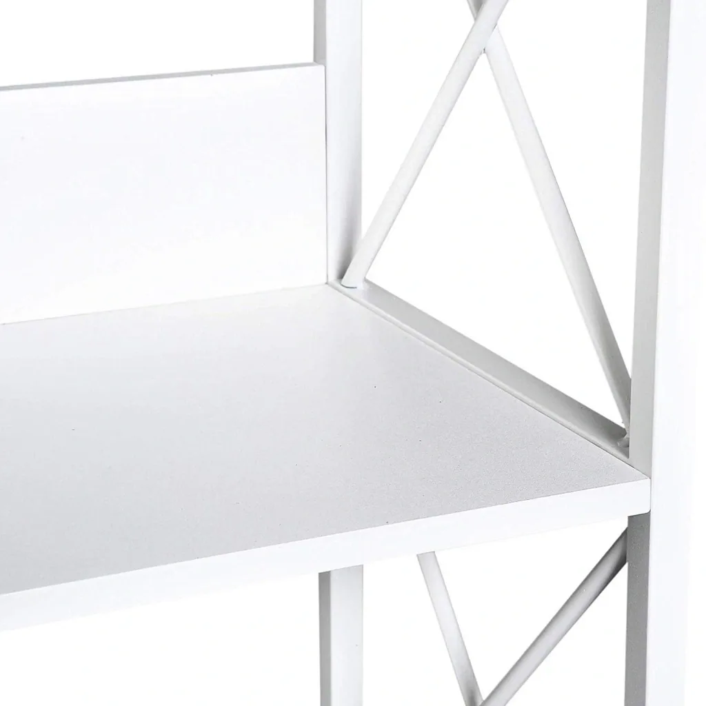 Standregal Bücherregal Aufbewahrungsregal 4 Staufächer Metall Weiß 40 x 35 x 108 cm