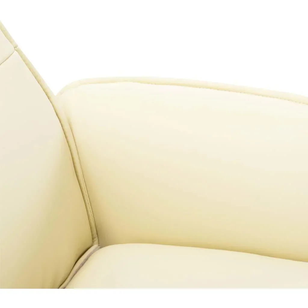 Massagesessel verstellbar mit Fußhocker Kunstleder creme