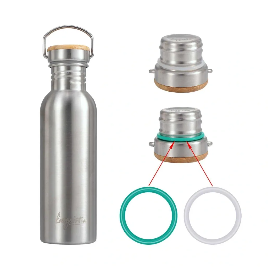 Edelstahlflasche 750ml, matt mit aquabook Flaschenbürste XL