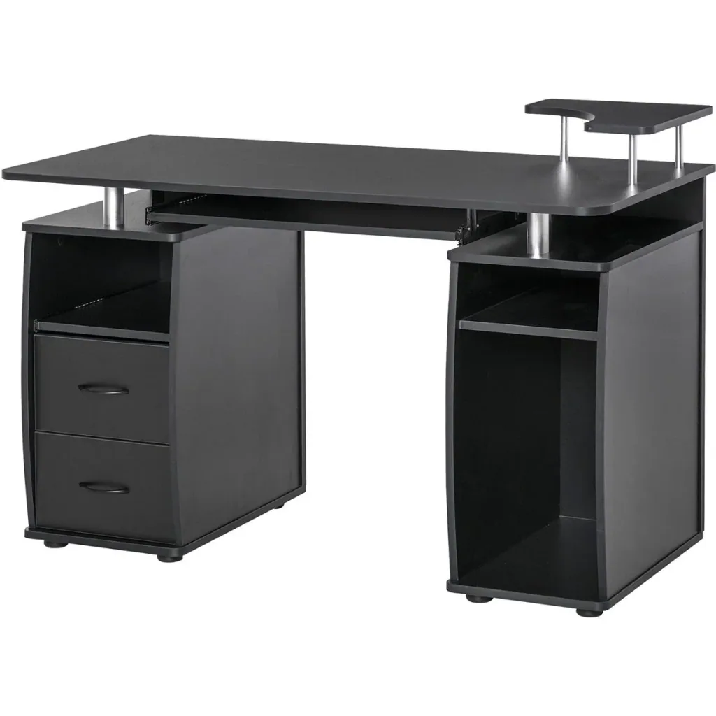 Computertisch mit 2 Schubladen Walnuss