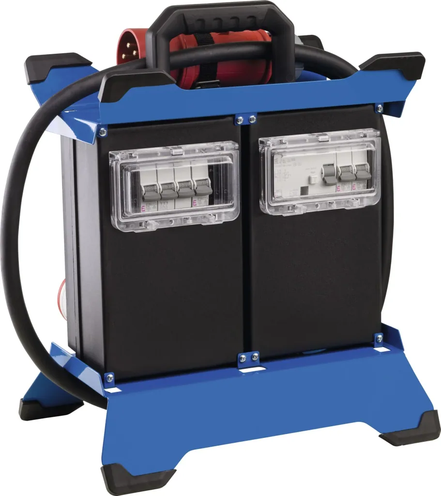 Stromverteiler Stecky DUO 3, 6x Schutzkontakt, 2x CEE400V16A, 2x CEE400V32A, 2x USB, Phasenanzeige, FI40A, 3,4m