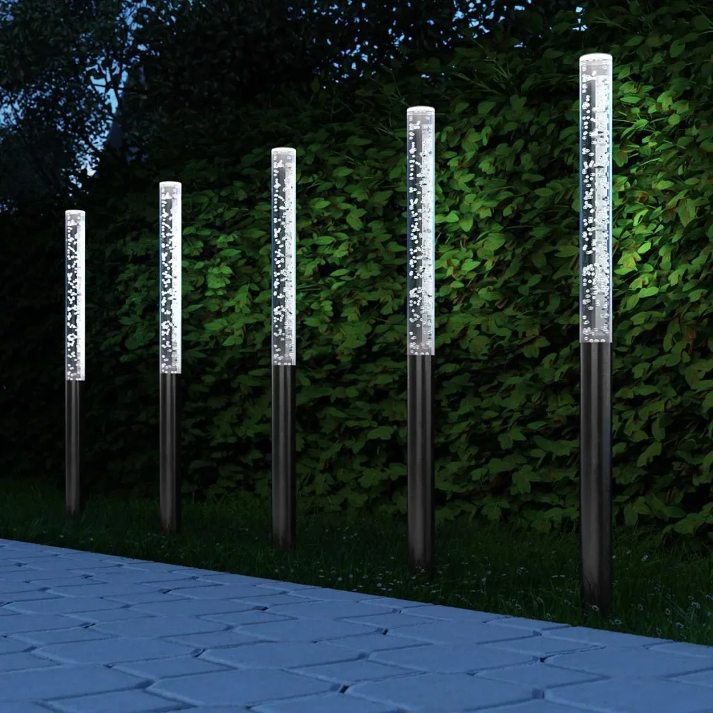 5x Solarlampe - Solarbetriebene Lampe - Gartenbeleuchtung - Wegbeleuchtung - hellweiß