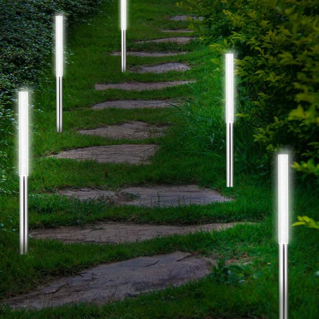 5x Solarlampe - Solarbetriebene Lampe - Gartenbeleuchtung - Wegbeleuchtung - hellweiß