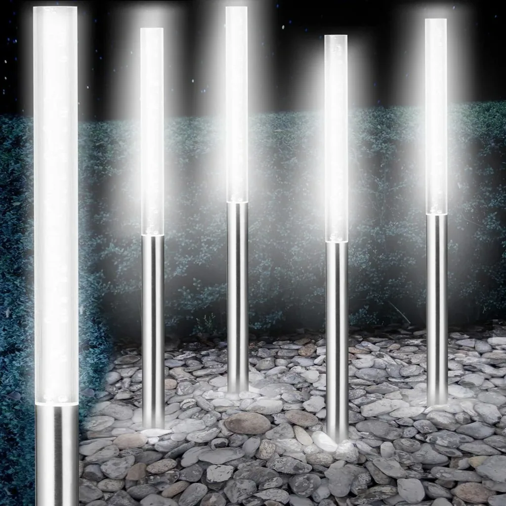 5x Solarlampe - Solarbetriebene Lampe - Gartenbeleuchtung - Wegbeleuchtung - hellweiß