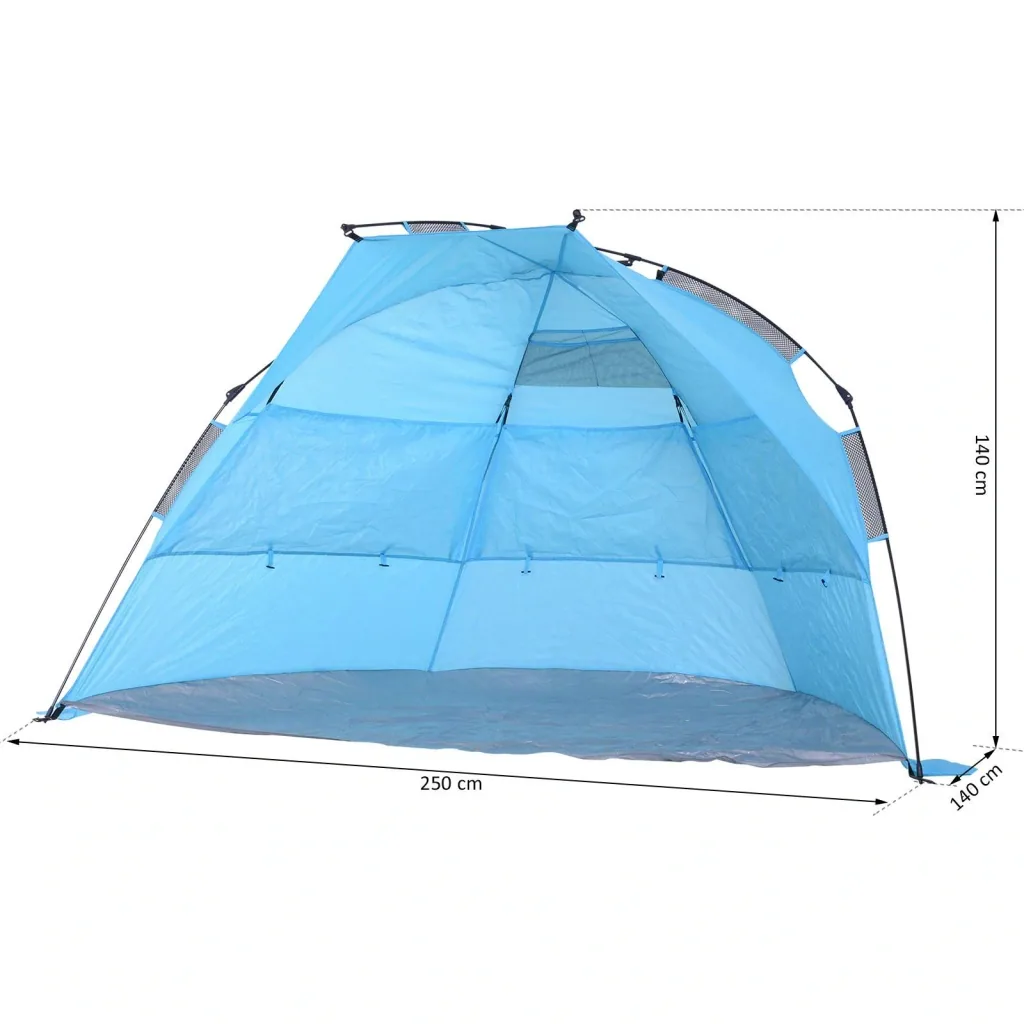 Automatik Strandmuschel Pop up Zelt mit Tragetasche 2 4 Personen 250 x 140 x 140 cm