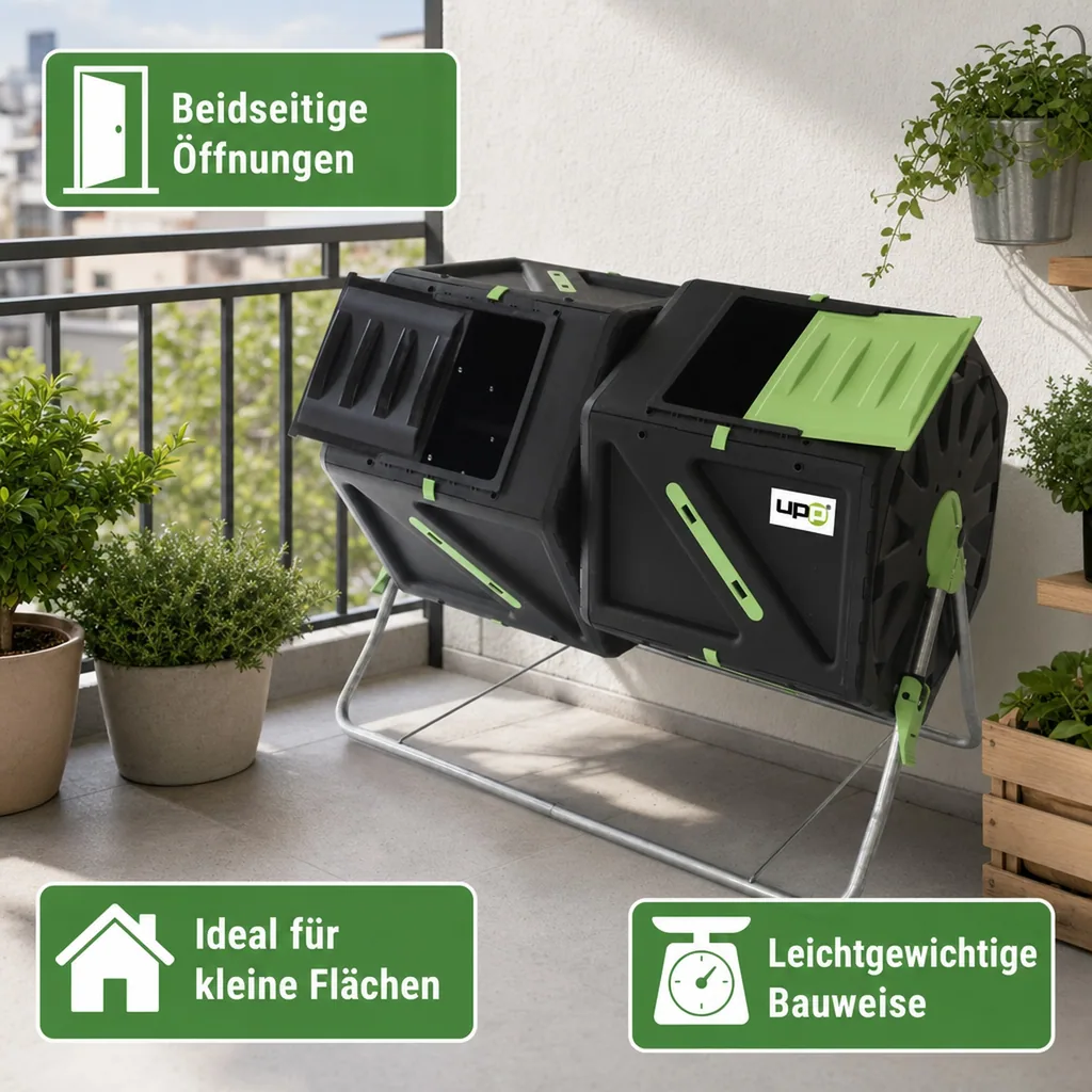 Trommel-Komposter 2 Kammern je 105 Liter