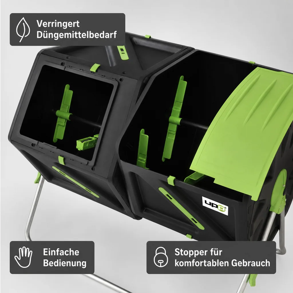 Trommel-Komposter 2 Kammern je 105 Liter