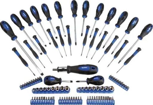 Schraubendreher Satz 98-teilig inklusive Bits- und Steckschlüsseleinsätzen + Gratis dazu Tasche