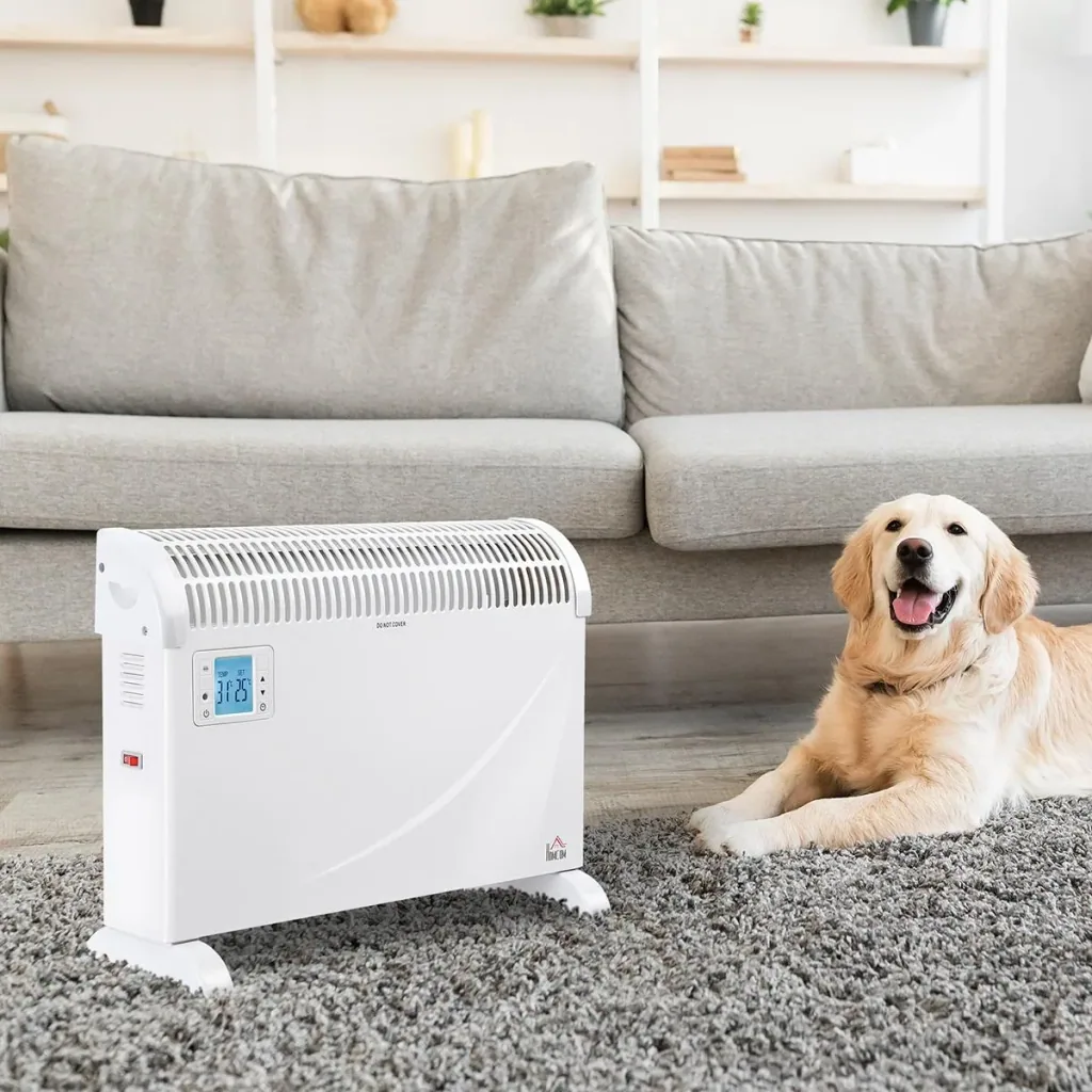 Heizgerät Heizlüfter 2000W mit 3 Stufen Warm 24-Stunden-Timer Metall Kunststoff Weiß 58,5 x 20 x 43 cm