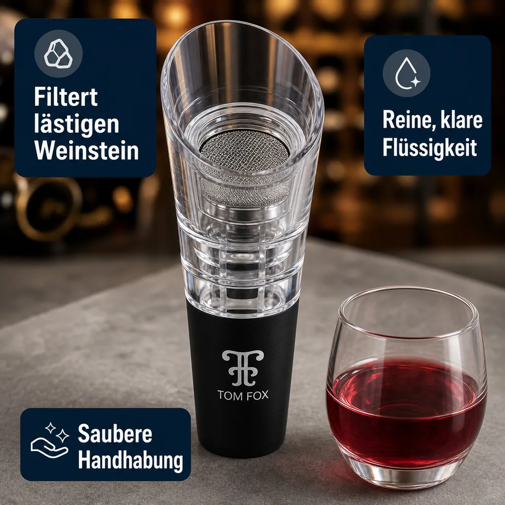 Weinausgießer - Filtro, mit Weinsteinsieb
