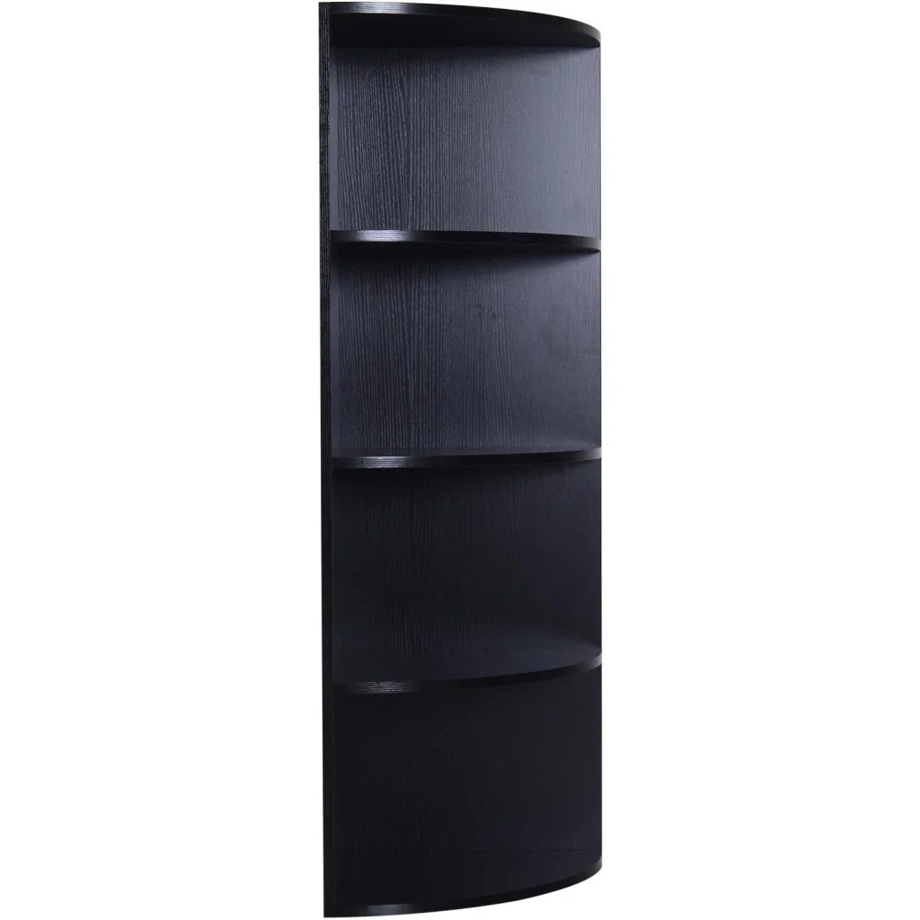 Eckregal Standregal Bücherregal Dekoregal Blumenregal Holzregal fächerförmig 4 Fächer Schwarz 39,5 x 39,5 x 120 cm