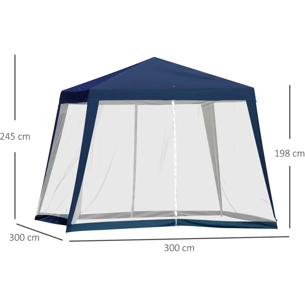 Pavillon mit Moskitonetz beige