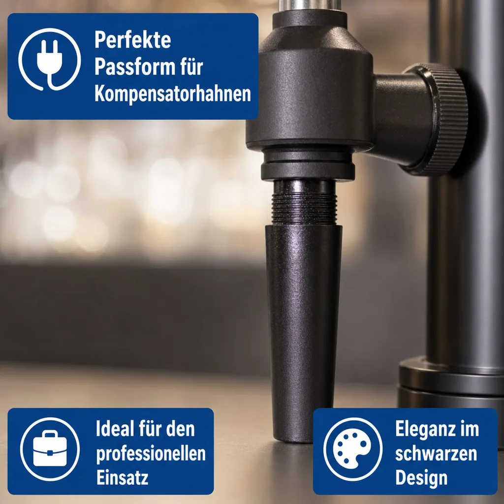 Auslauftülle für Kompensatorhahn - Kunststoff schwarz