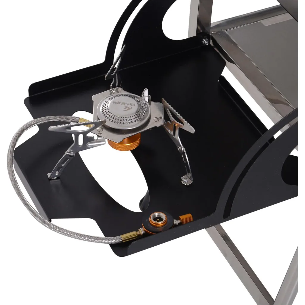 Klappgrill Gasgrill Standgrill tragbar Tischgrill Camping Garten BBQ Edelstahl Silber 58 x 34,2 x 34 cm