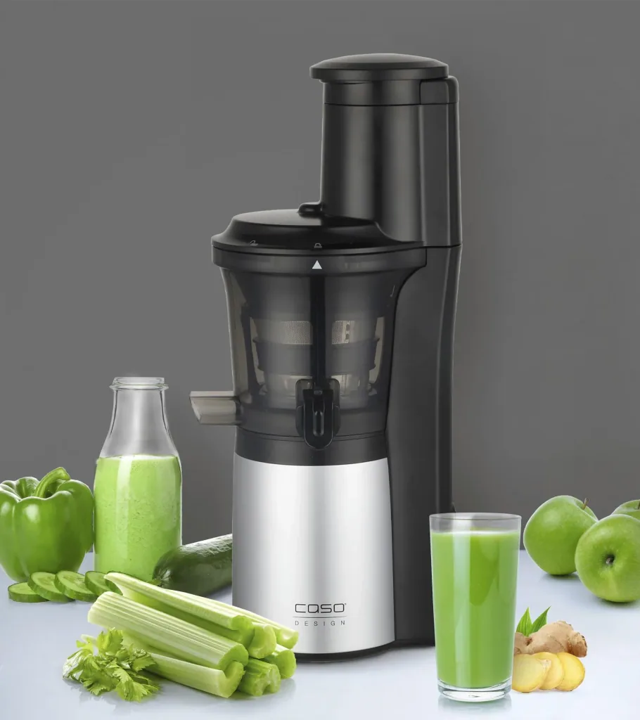 Entsafter, Design Slow Juicer "SJW 300", Edelstahl, Schwarz, 300 Watt