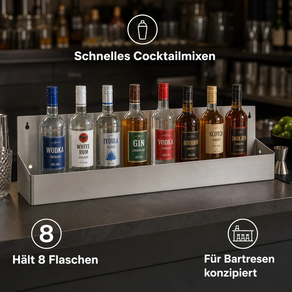 Flaschenregal, Speed Rack für 8 Flaschen, Profi-Flaschenhalter
