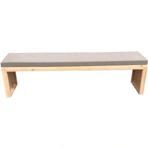Gartenbank Douglas Holz 220 cm inkl. Wasser- und schmutzabweisendem Kissen Taupe