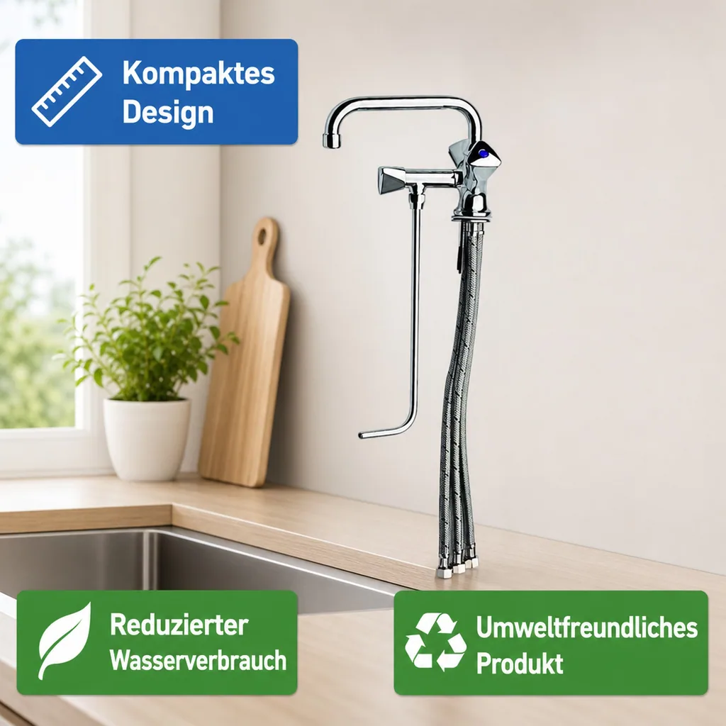 Wasserhahn, Küchenarmatur, Wasserarmatur - Mischbatterie für 1 Becken, Niederdruck