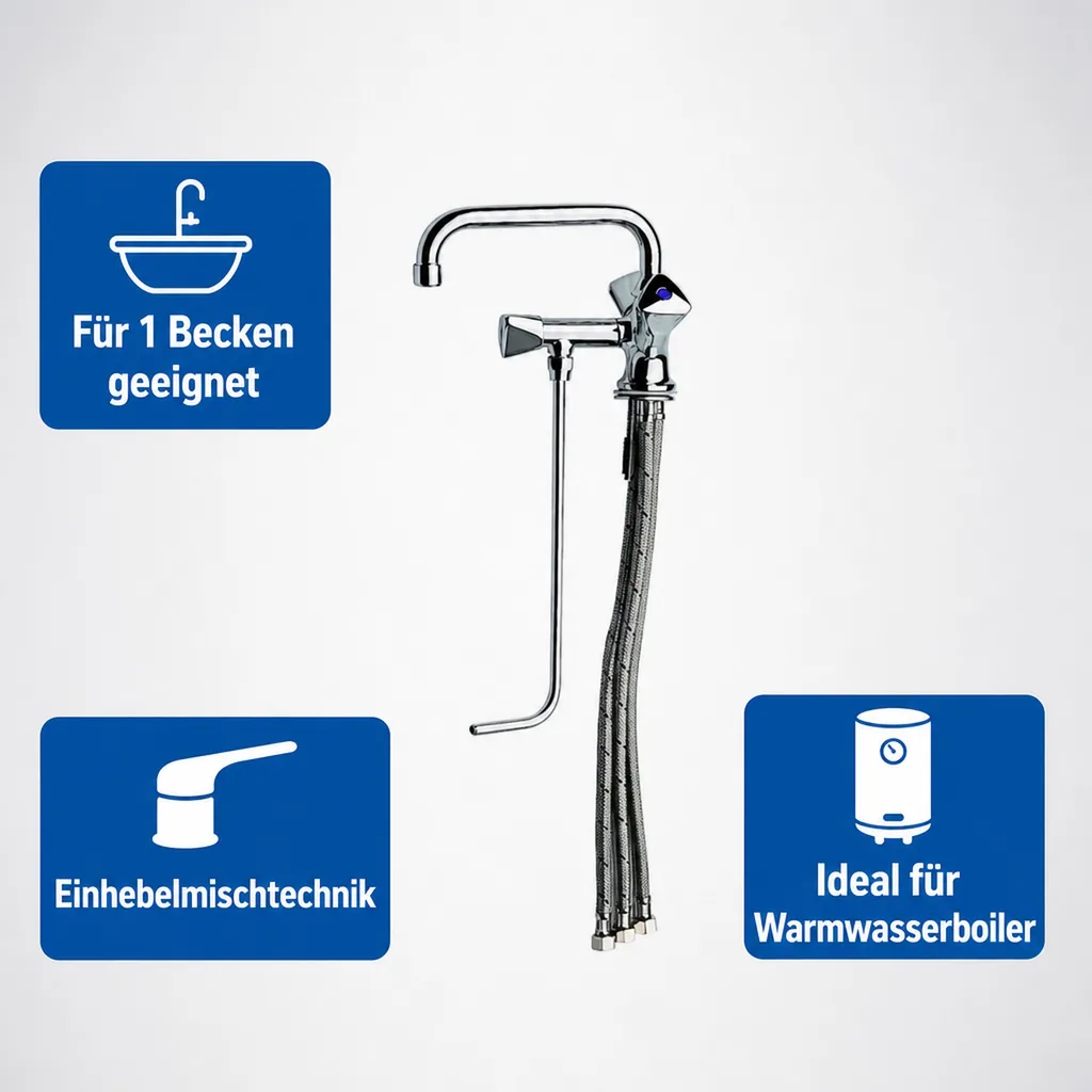 Wasserhahn, Küchenarmatur, Wasserarmatur - Mischbatterie für 1 Becken, Niederdruck