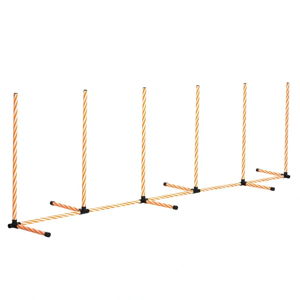 Hunde Slalomstangen Agility Training für Haustiere Hundetrainigsset Inklusive mit Oxford Tasche Leicht zu tragen Polyest