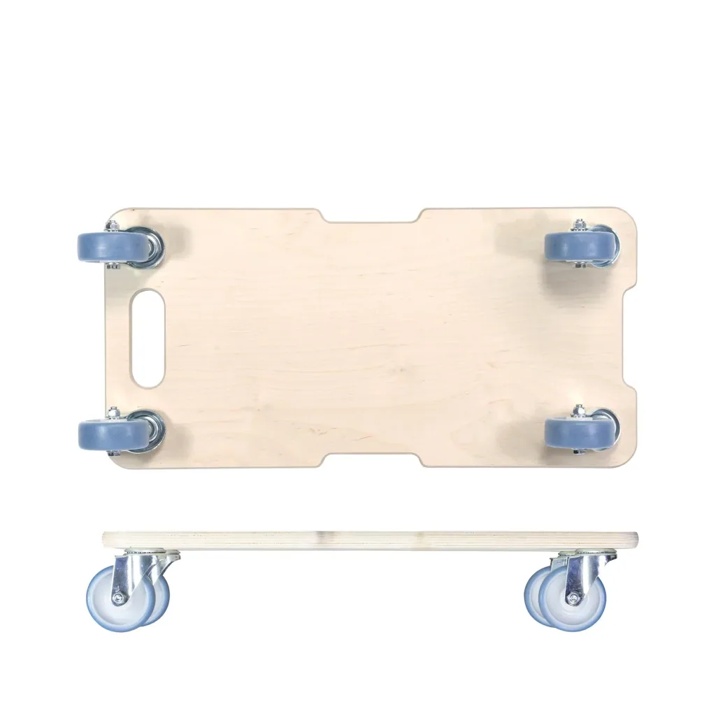 Transporthilfe MM 1325, 59 x 29 x 11 cm, softe Rollen Ø 75 mm, Rollenlager, Multiplex Birke FSC®, Tragkraft 300 kg