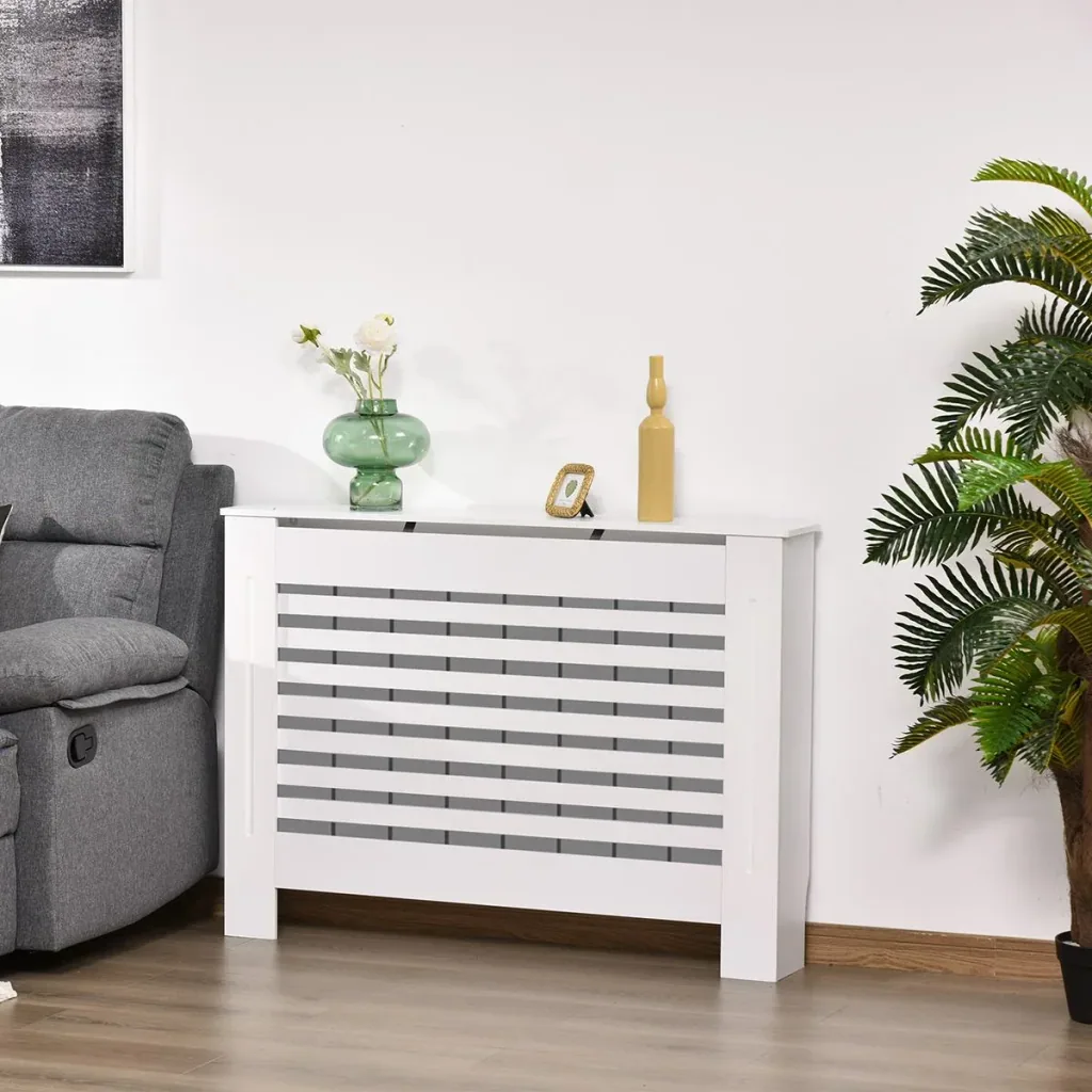 Heizkörperverkleidung Heizkörperabdeckung Heizungsverkleidung Heizkörper Radiator Cover Abdeckung MDF Weiß 112 x 19 x 81