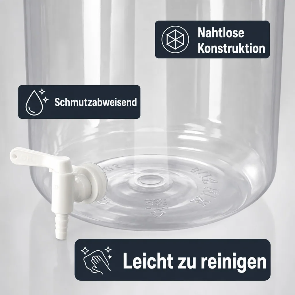 Weinballon, Glasballon - PET 12 Liter mit Hahn 5/16-7/16