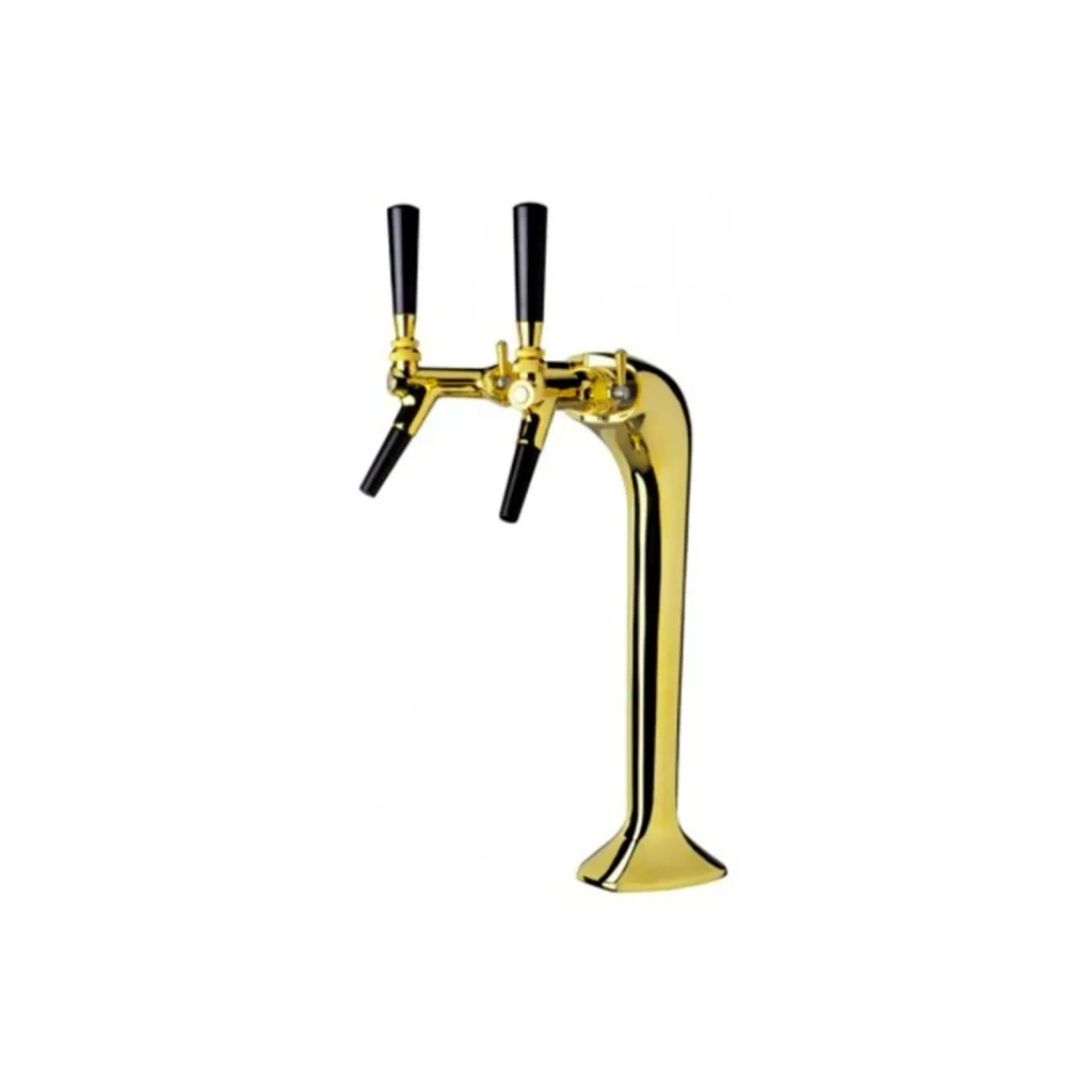 Schanksäule, Bierzapfsäule, Gold, 2-leitig, elegant