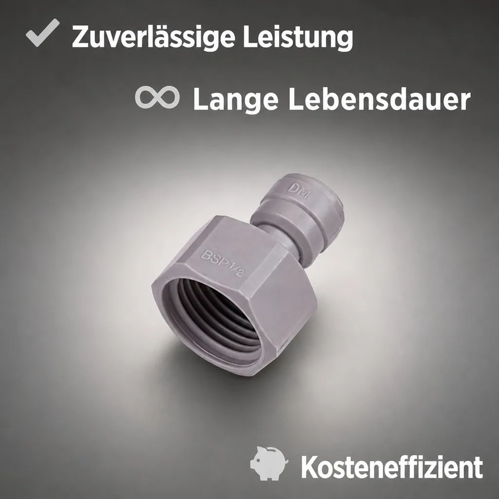 Steckverbinder mit Innengewinde 5/16" Schlauch x 1/2"BSP(P) | Kunststoff, Konisch, Hochdruckfest