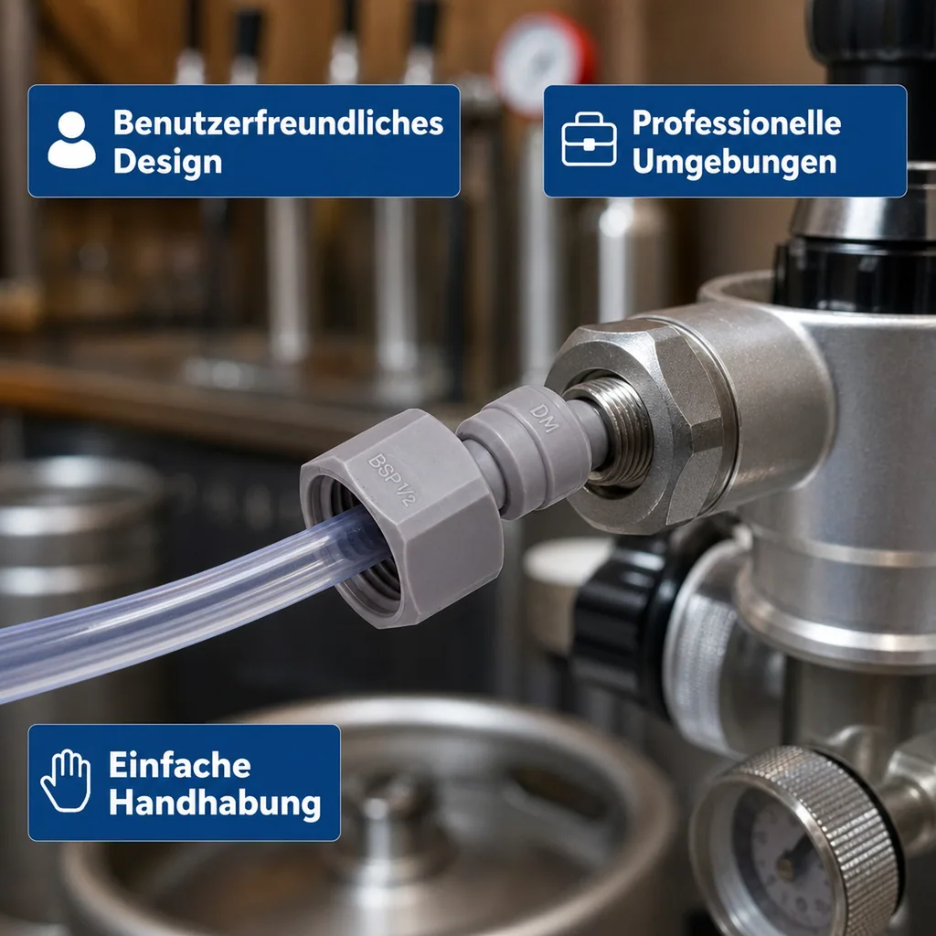 Steckverbinder mit Innengewinde 5/16" Schlauch x 1/2"BSP(P) | Kunststoff, Konisch, Hochdruckfest