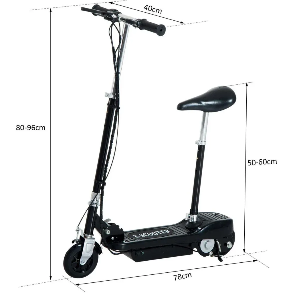 Elektroroller Kinderroller Cityroller 120W Schwarz