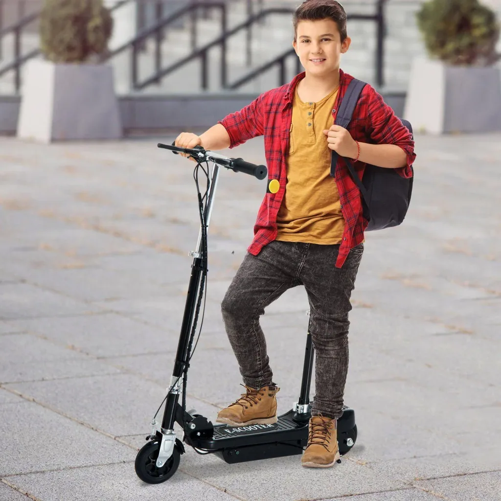 Elektroroller Kinderroller Cityroller 120W Schwarz