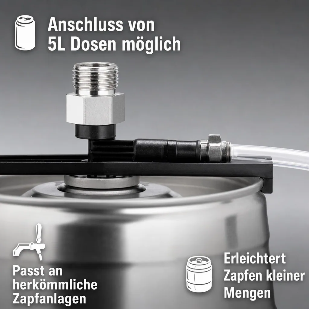 Adapter zum Anschluss von 5 Liter Dosen an normale Zapfanlagen - Flexi Tap 3/4" CO2-Anschluß