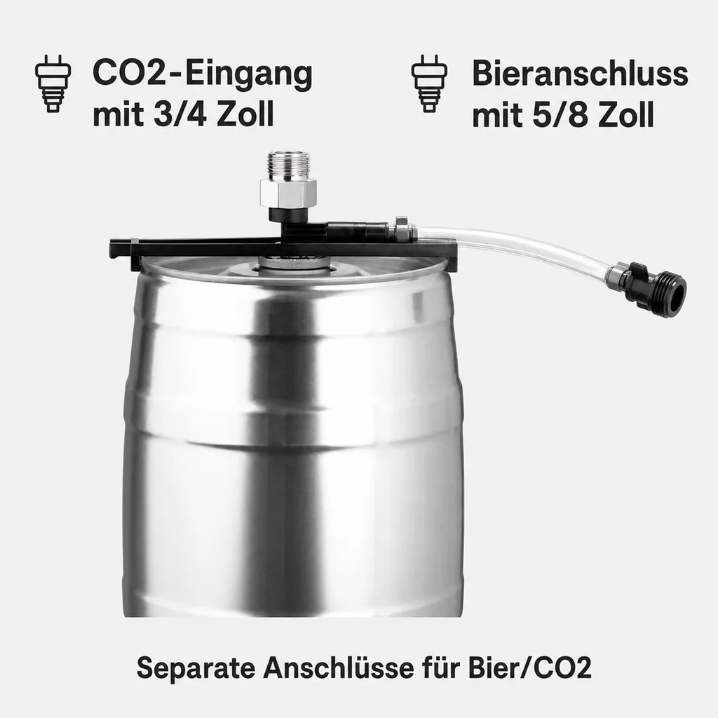 Adapter zum Anschluss von 5 Liter Dosen an normale Zapfanlagen - Flexi Tap 3/4" CO2-Anschluß