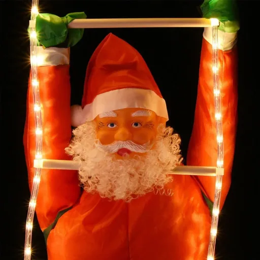 Weihnachtsmann auf Leiter mit 120 LEDs