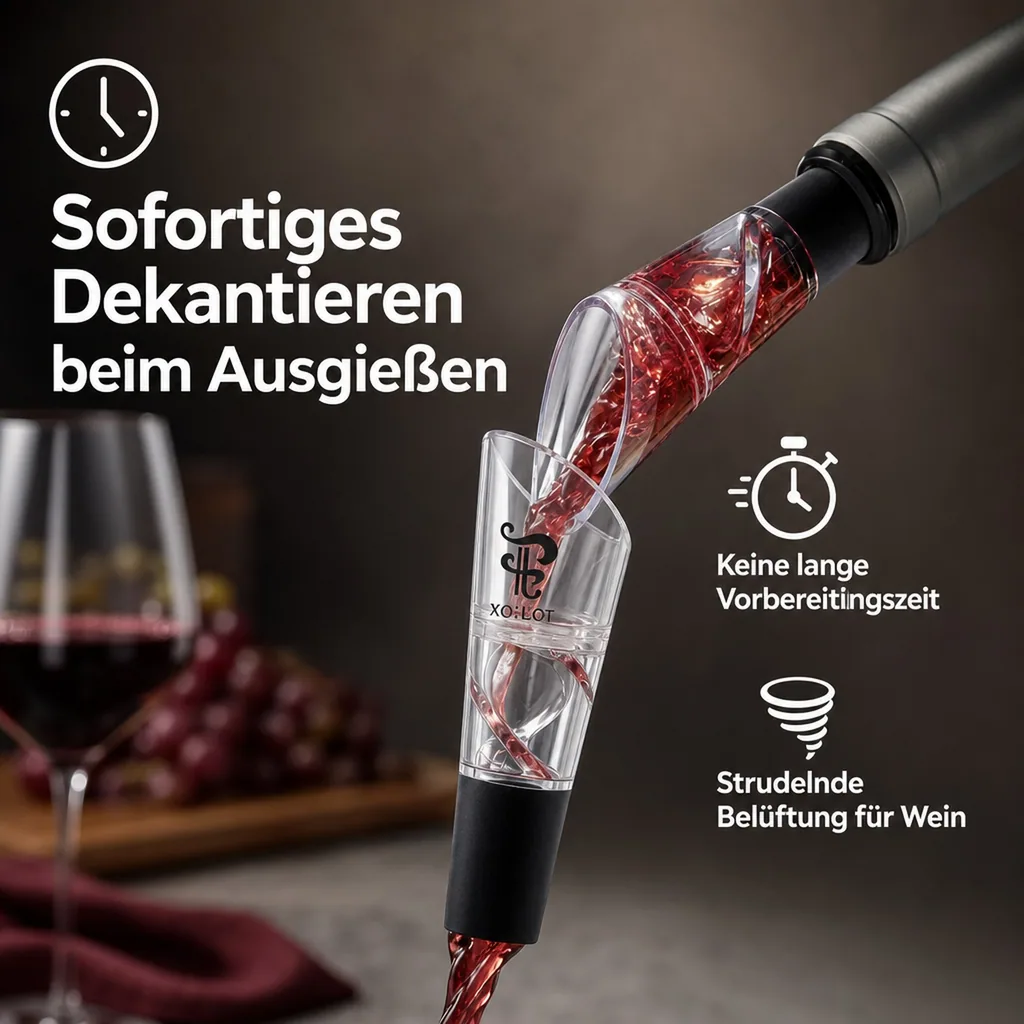 Weinbelüfter, Weinausgießer - Tourbillon, mit strudelnder Belüftung