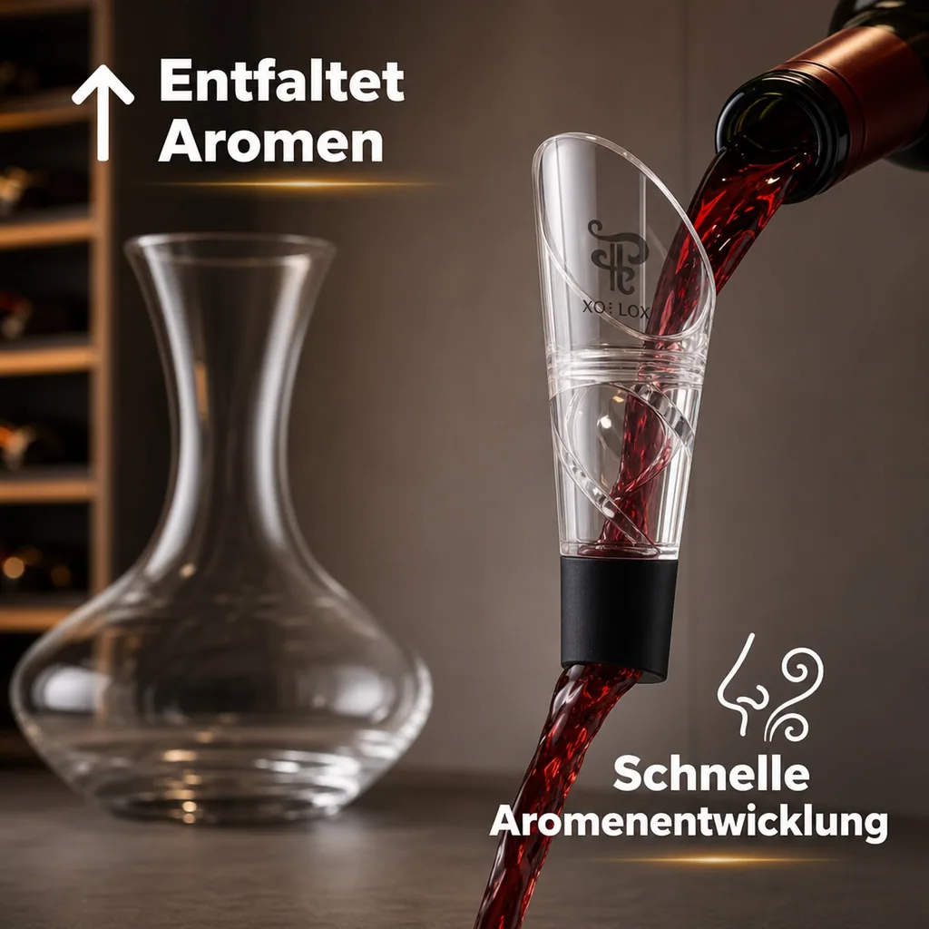 Weinbelüfter, Weinausgießer - Tourbillon, mit strudelnder Belüftung