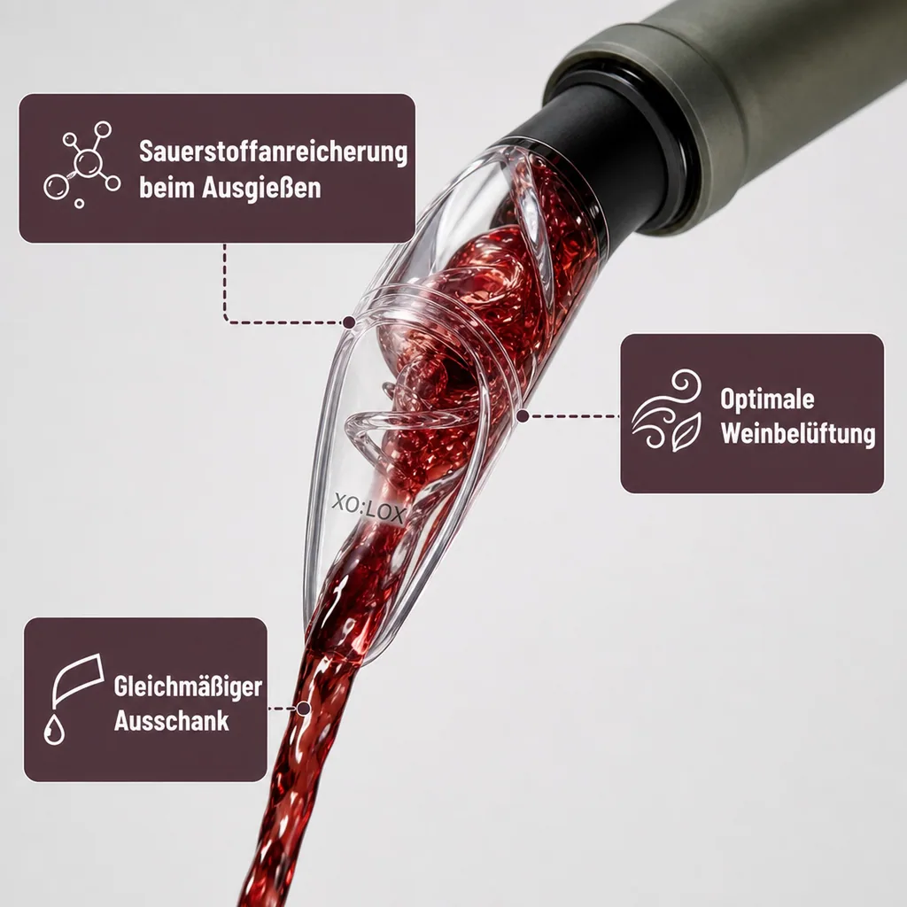 Weinbelüfter, Weinausgießer - Tourbillon, mit strudelnder Belüftung