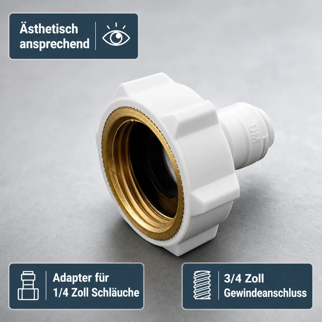 3/4" Aufschraubverbinder für 1/4" Schlauch Adapter
