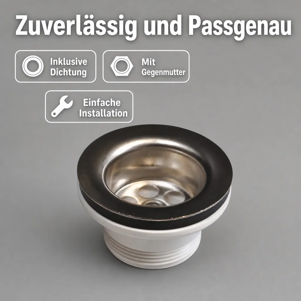 Ablaufventil 1 1/2 Zoll für Spülbecken und Spülwannen