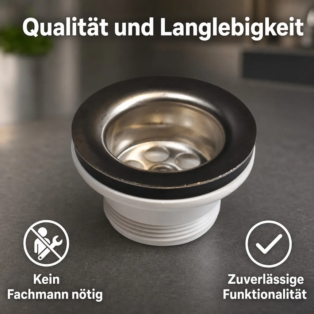 Ablaufventil 1 1/2 Zoll für Spülbecken und Spülwannen