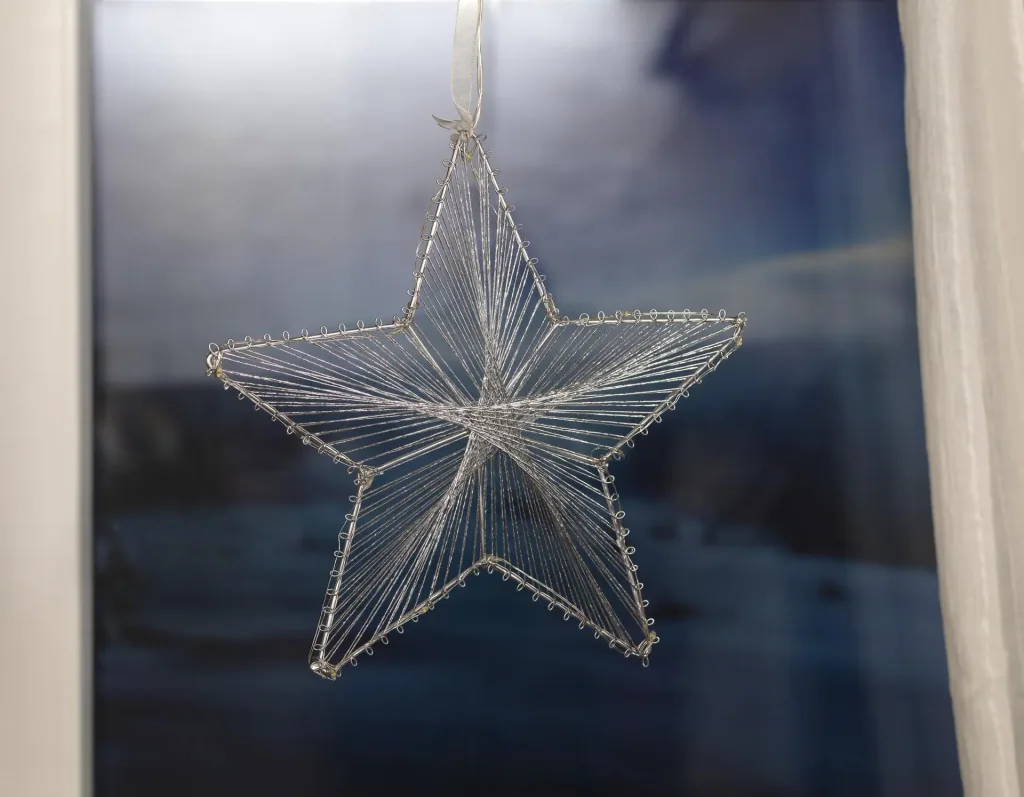 Deko Stern mit 20 warmweißen LEDs, batteriebetrieben