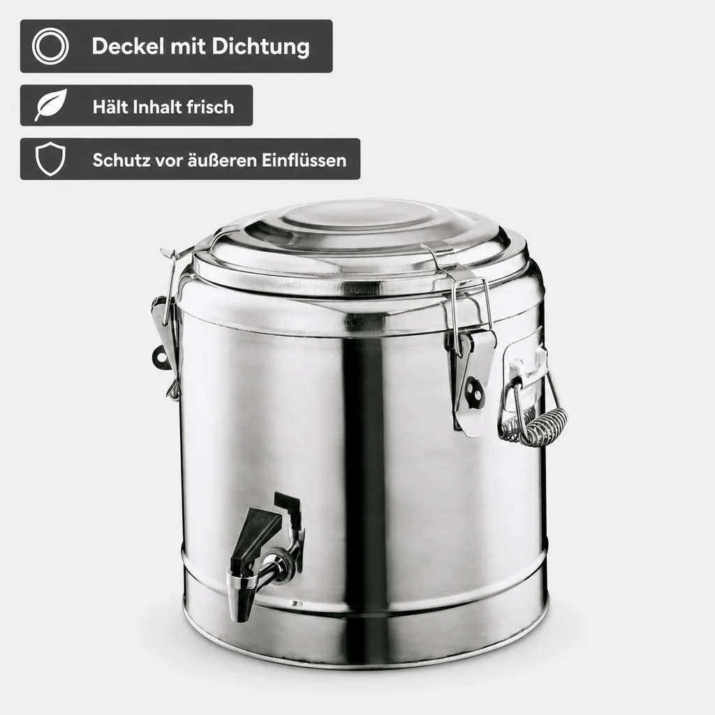 Thermobehälter, Thermogetränkebehälter, Getränkebehälter mit Zapfhahn - 11L