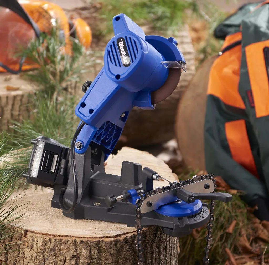 Akku-Sägekettenschärfgerät, 18 Volt, SKSG 18, inklusive Li-Ion-Akku, 4,0 Ah und Ladegerät 2,4 A ALG 18 Volt