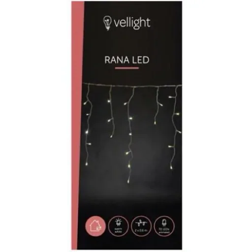 Vellight Eiszapfen-Weihnachtsbeleuchtung - 2 x 0,6 m - 72 LEDs - Warmweiß - Innen und Außen