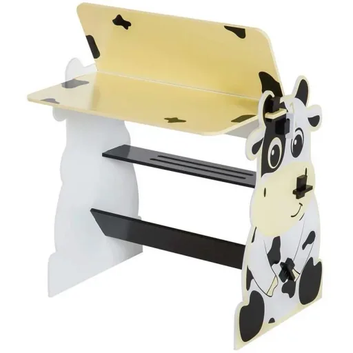 Kindermaltisch Schreibtisch Kinder Tisch Stuhl Spieltisch Kuh mit Tafel 60x40x60cm