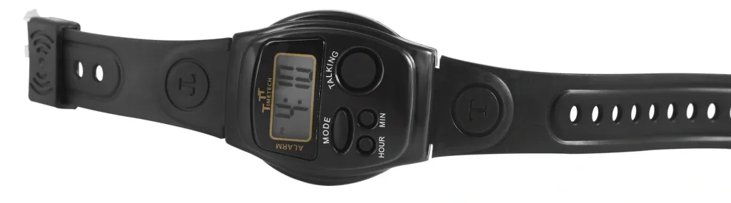 Sprechende Digitaluhr mit Alarm und Silikonarmband