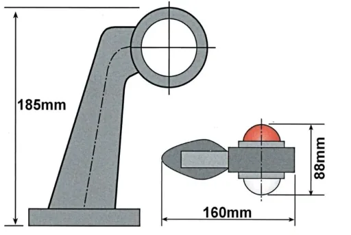 Umrissleuchte mit Arm im 2er Set